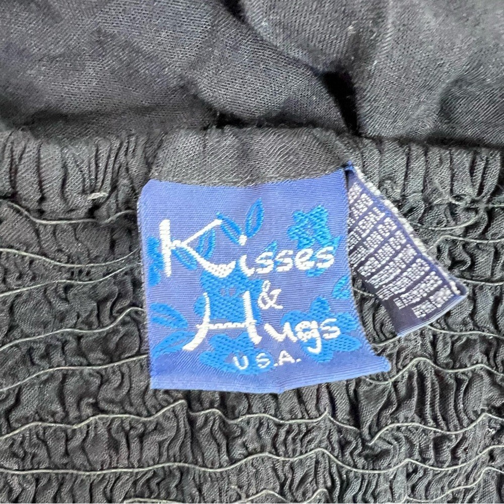 Hugs and kisses dress smocked Hawaii Chic Black and White Floral Maxi flowy - Picture 8 of 12